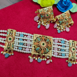 Noor Pearl-Jadau Choker Set