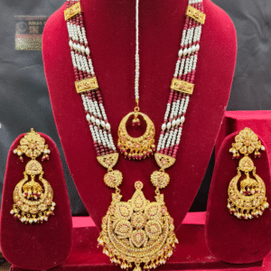 Ruby Pearl Jadau Necklace Set