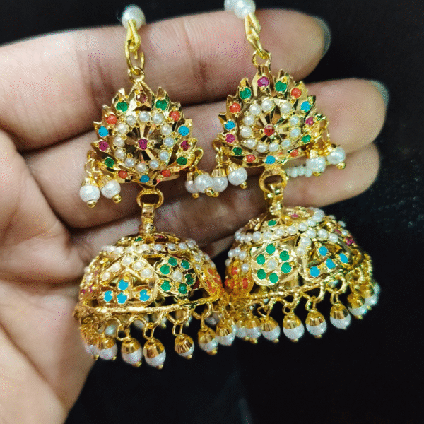 Mehzabeen Jadau Pearl Necklace Set - Image 3