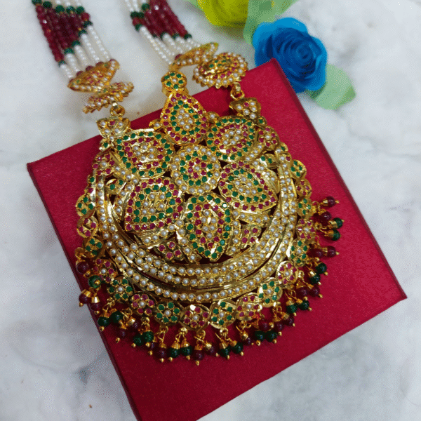 Noorjahan Royal Ruby Pearl Haar Set - Image 3