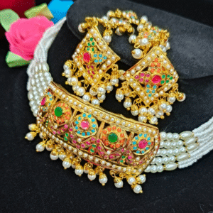 Zeenat Jadau Pearl Choker Set