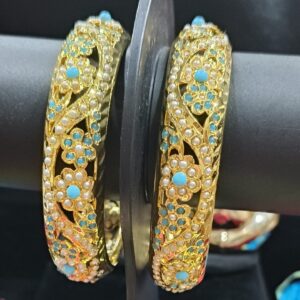 Afreen Firoza-White Jadau Bangles